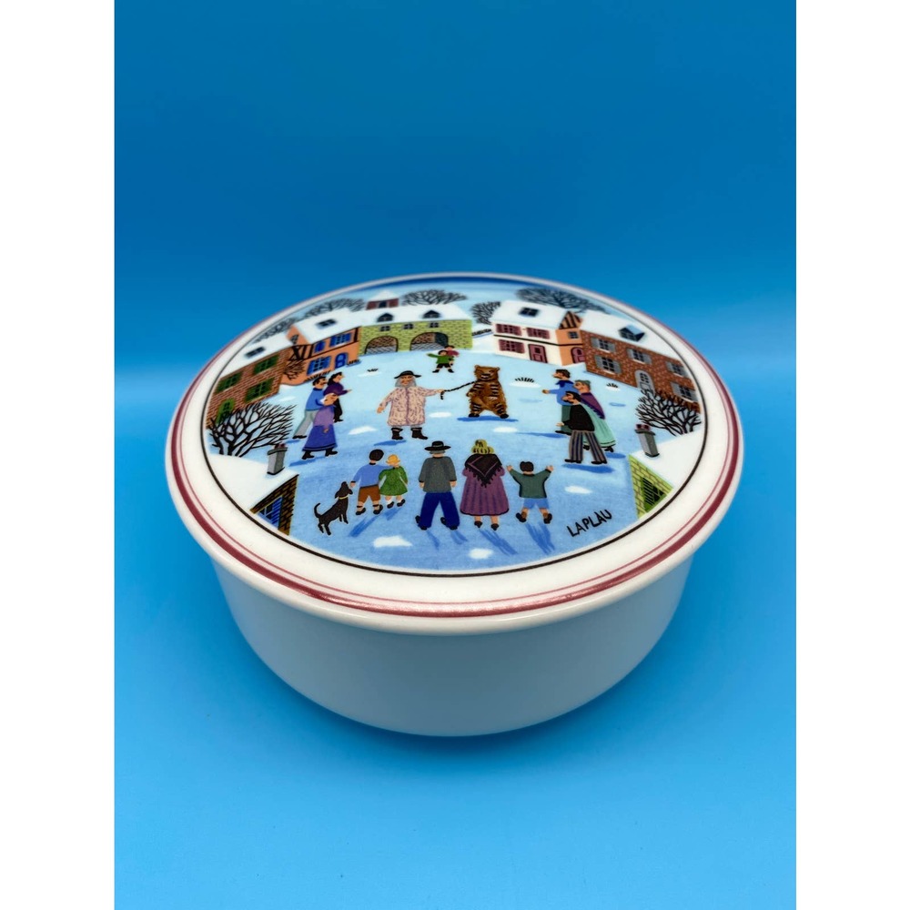 Villeroy & Boch Naif Christmas LARGE Porcelain Candy Trinket Dish Winter